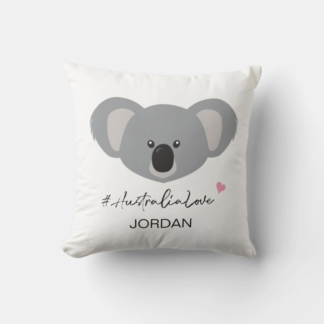 Almofada Amor Personalizado na Austrália Cute Koala Bebê (Frente)