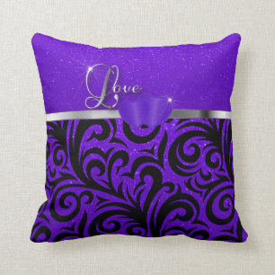 Almofada Amor roxo elegante do brilho