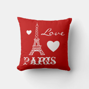 Almofada Amor Vermelho Paris Torre Eiffel Travesseiro Quart