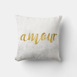 Almofada Amour - Impressão - Letra Gold Foil Typografia Bru
