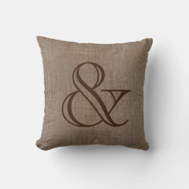 Almofada Ampersand Burlap-Look Rustic Wedkeepsasasaame
