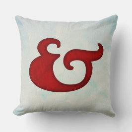 Almofada Ampersand de Aquarela Náutica | Rico Vermelho E Si