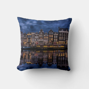 Almofada Amsterdã com canais em Dusk