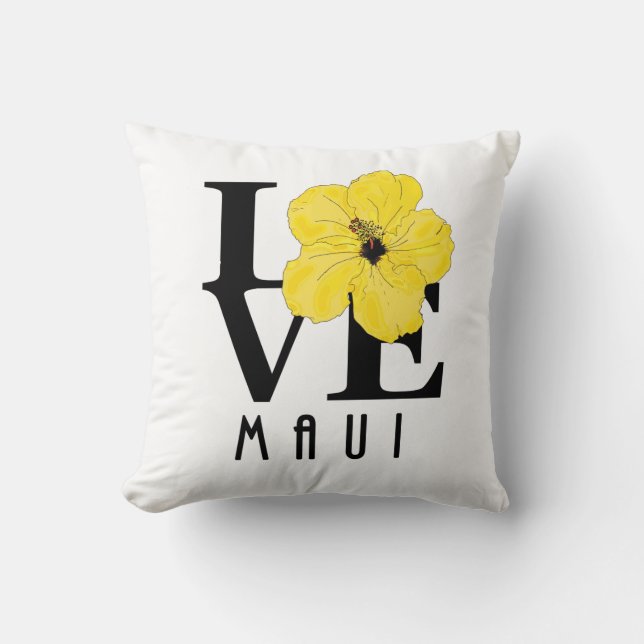 Almofada AMVE Maui Yellow Hibiscus (Frente)