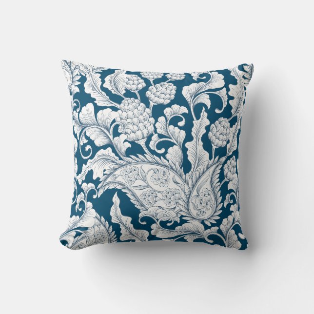 Almofada Ananás Azul e Branco Elegante (Frente)