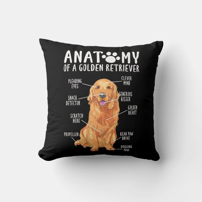 Almofada Anatomia do Ouro Retriever Pai da Mãe (Frente)
