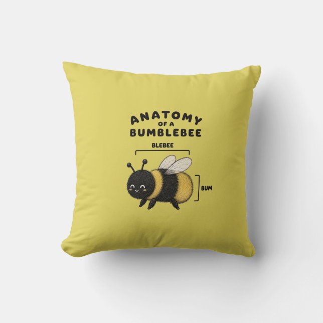 Almofada Anatomia Engraçada de um Abelhão Blebee Bum Fofo  (Frente)