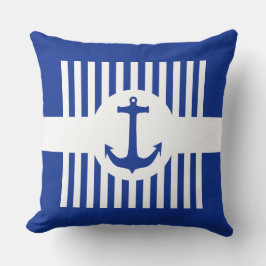 Almofada Anchor azul & listras + suas ideias