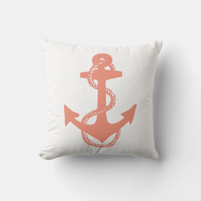 Almofada ANCHOR náutico-chic de dois lados | (Frente)