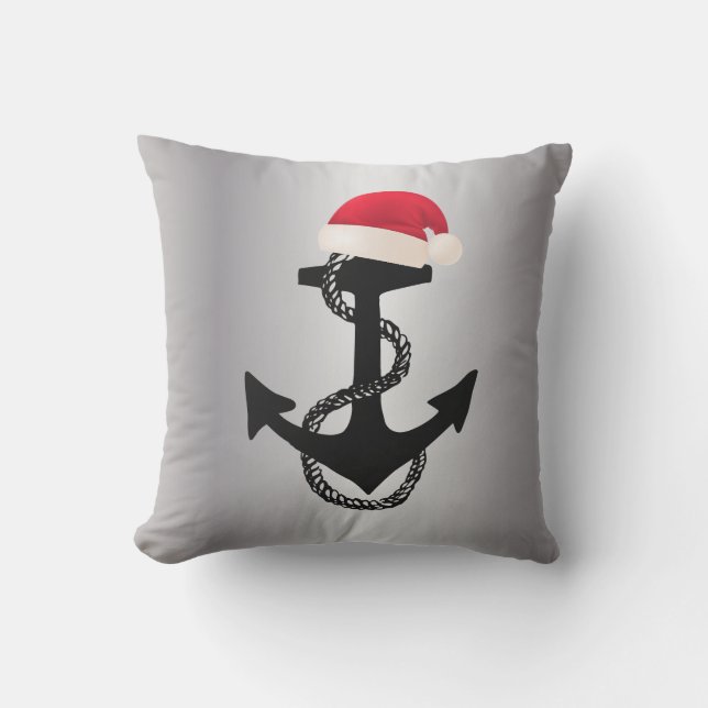 Almofada ANCHOR náutico com SANTA HAT | (Frente)