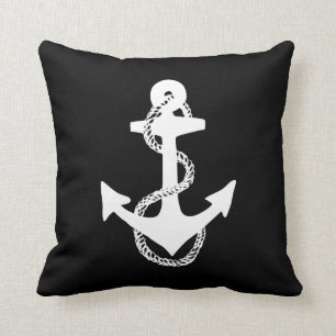 Almofada ANCHOR preto e branco de dois lados + ROPE