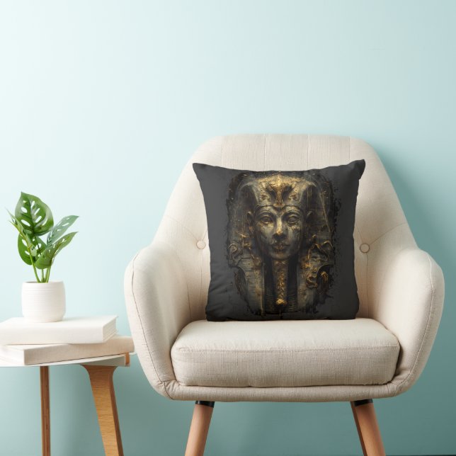Almofada Ancient Malice Egyptian Pharaoh Black Throw Pillow (Cadeira)