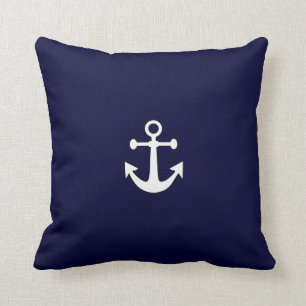 Almofada Âncora branca náutica no Travesseiro decorativo