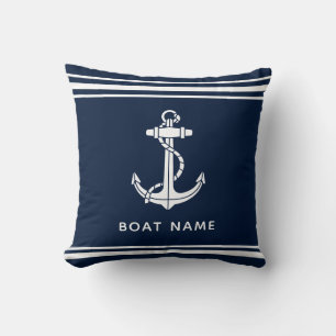 Almofada Âncora de Barco Náutico e Nome Personalizado