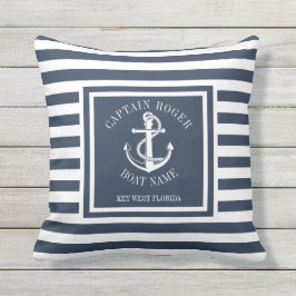 Almofada Âncora Náutica Azul Marinho Personalizada Fora