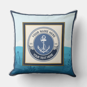 Almofada Âncora Náutica Personalizada e Fundo Oceânico