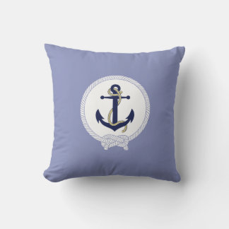 Almofada Âncora/ondas náuticas/emblema da âncora náutica