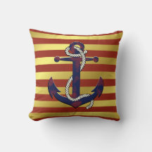 Âncora/rodinha/ouro/faixa vermelha naval náutico e