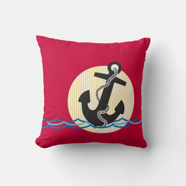 Almofada Âncora, Sun e água (Frente)