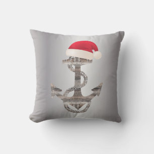 Almofada Ancoradouro russo de madeira náutica + SANTA HAT