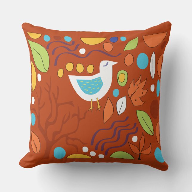 Almofada ANDA NO WOODS Brown Tan Travesseiro decorativo (Frente)