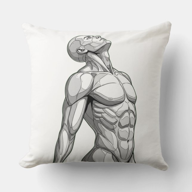 Almofada Android Anatomy: Cyborg Throw Pillow (Frente)