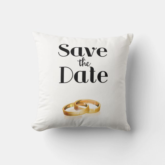 Almofada Anéis de Noivado Save the Date (Frente)