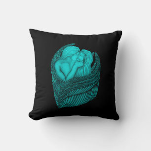 Almofada Angels Kissing, Design preto e verde