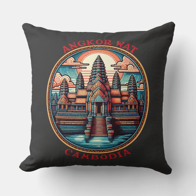 Almofada Angkor Wat, Camboja (Frente)