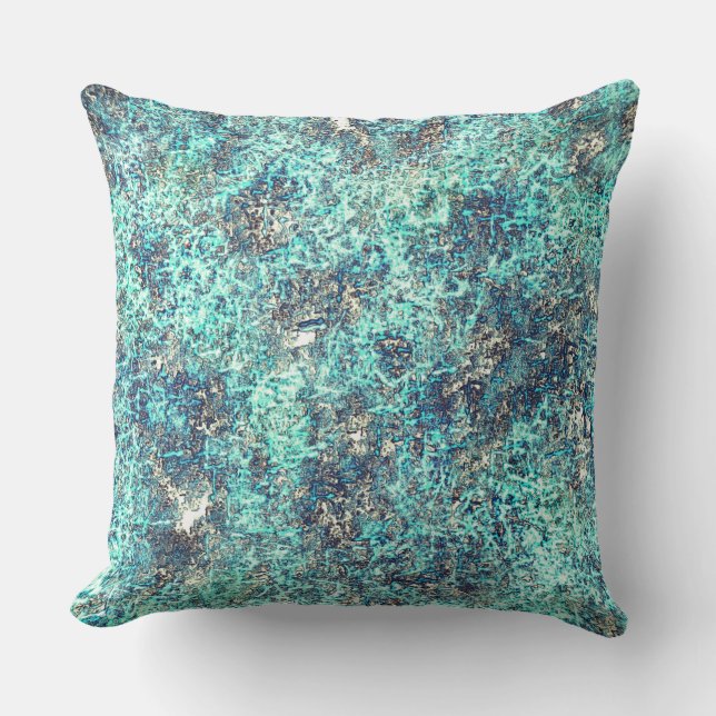 Almofada Ângulo dos fios ou da cinza azul ciano esponjosa (Frente)