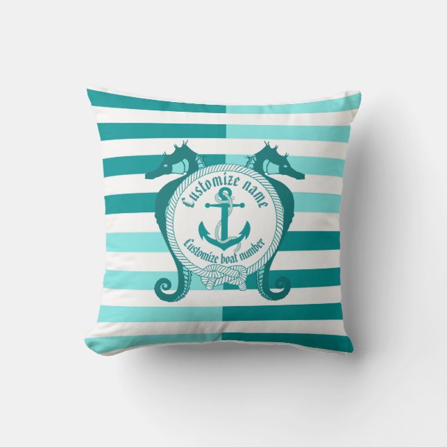 Almofada Ângulo náutico/naco/cavalo marinho/Marinho aquoso (Frente)