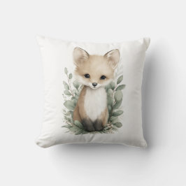 Almofada Animais Bebês Adoráveis em Aquarela com Flores