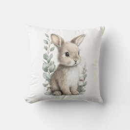 Almofada Animais Bebês Adoráveis em Aquarela com Flores