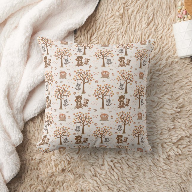 Almofada Animais Bebês da Floresta Presente para Bebês Deco (Cobertor)