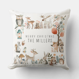 Almofada Animais da Floresta de Cachorro de Aquarelas