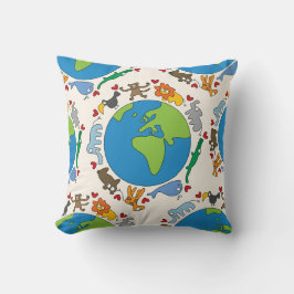 Almofada Animais De Cartoon Cons Pacíficos Em Todo O Mundo