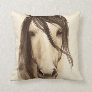 Almofada Animais de Casca de Aquarela Cavalo