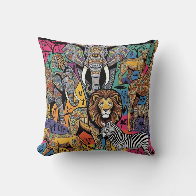ALMOFADA ANIMAIS DE SAFÁRI AFRICANO (Frente)