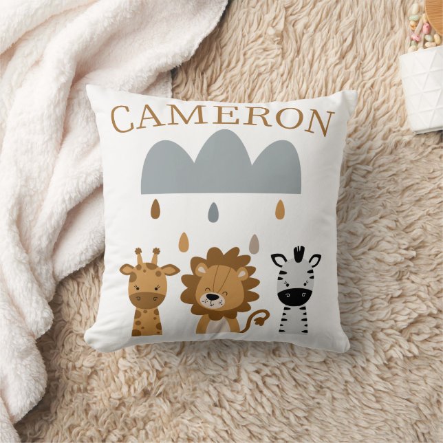 Almofada Animais de Safari Boho Fofos para Bebês (Cobertor)