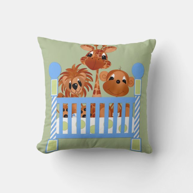 Almofada Animais do jardim zoológico, ucha, travesseiro do (Frente)