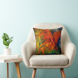 Almofada Animais em uma Paisagem por Franz Marc