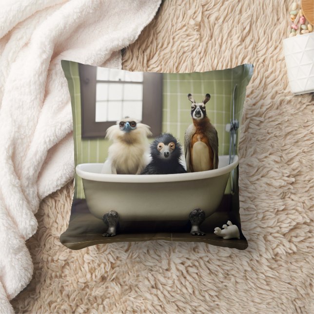 Almofada Animais engraçados no banheiro (Cobertor)