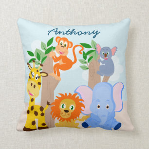 Almofada Animais engraçados nome personalizado
