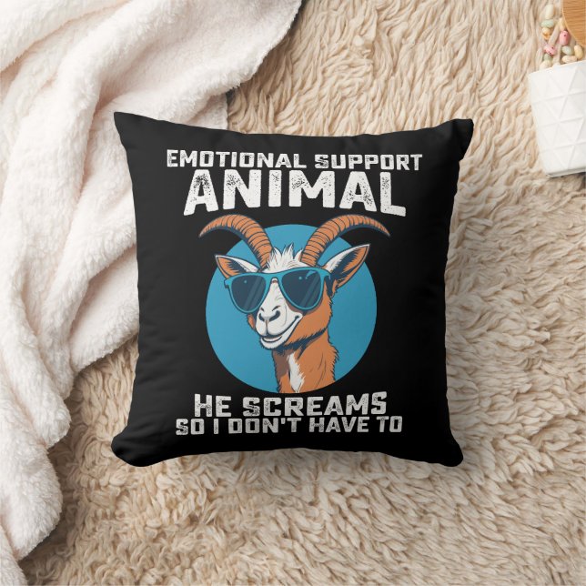 Almofada Animal de Apoio Emocional Bode Ele Grita Então Eu  (Cobertor)