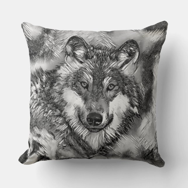 Almofada AnimalArtBW_Wolf_001 (Frente)