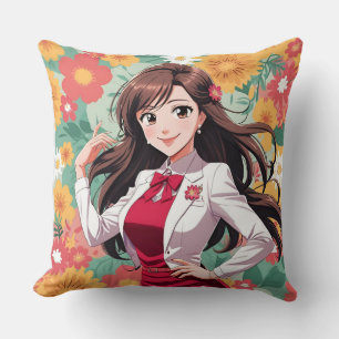 Almofada Anime bonito com fundo plano impresso