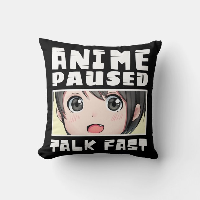 Almofada anime em pausa rápida (Frente)