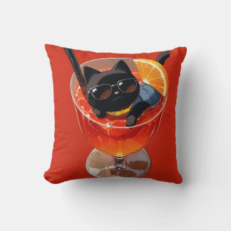 Almofada anime gato preto de férias