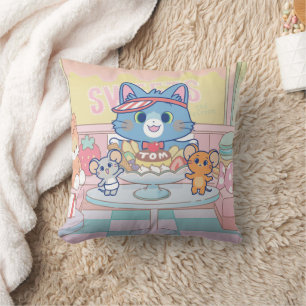Almofada Anime Tom, Jerry e Tuffy Dessert Parlor
