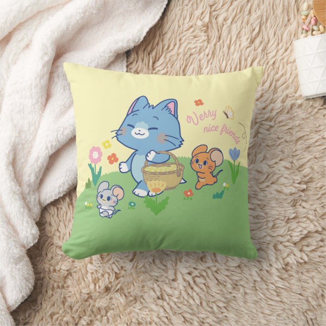 Almofada Anime Tom, Jerry e Tuffy Picnic (Cobertor)